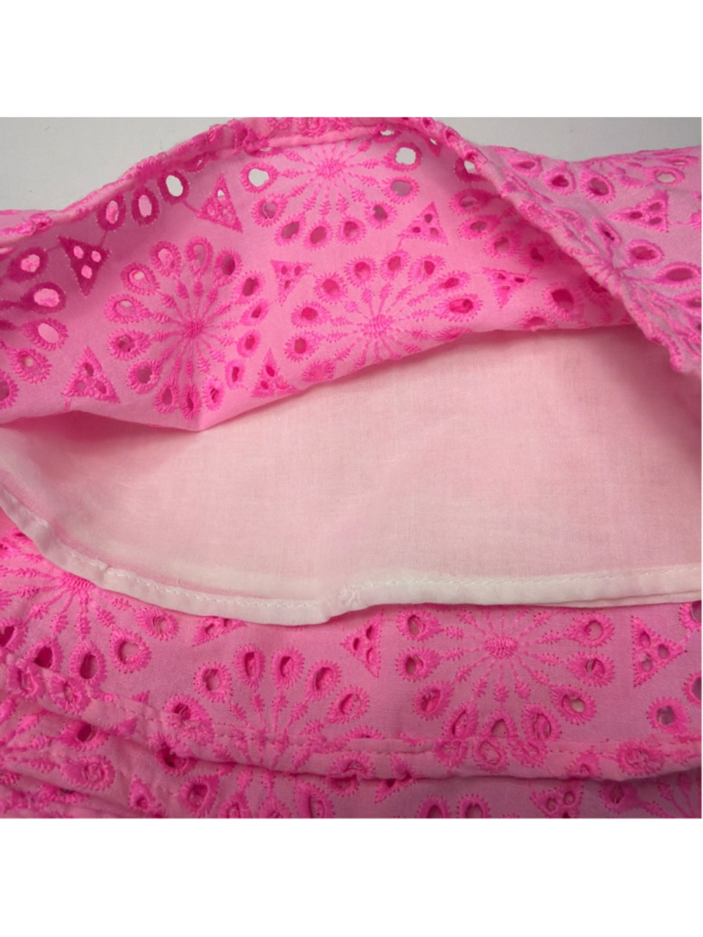 Lilly Pulitzer Pink Eyelet Pom Pom Mini Dress XXS Resort Country Club Preppy - Picture 6 of 6